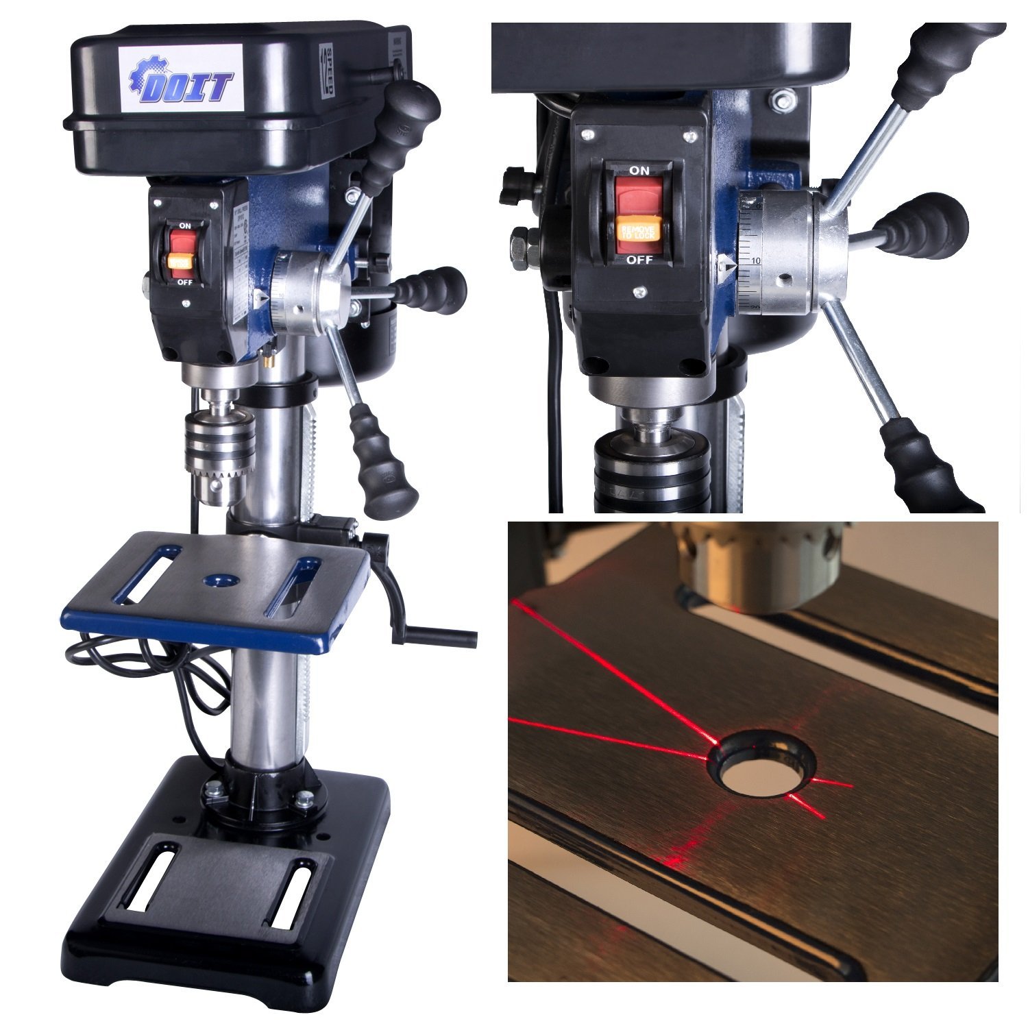 Doitpower 10-Inch 12 Speed Drill Press with Laser Trac (10-Inch 12 Speed Drill Press with Laser)
