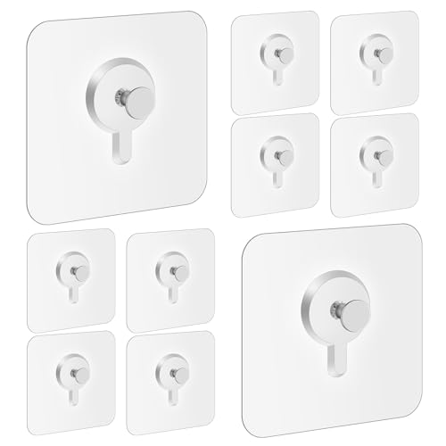 Spiglamm 10 Pack Adhesive Wall Hooks, Plastic Seamless Wall Hangers