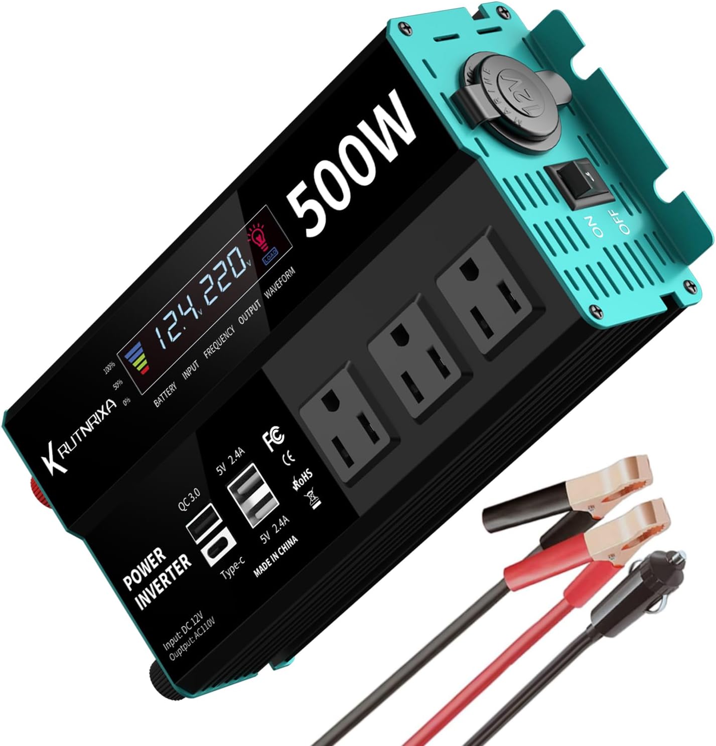 Power Inverters 500W 12V DC to 110V AC Converter for Vehicles