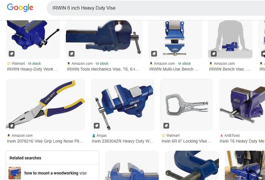 Google Search Results for Irwin 6-inch Heavy Duty Vise