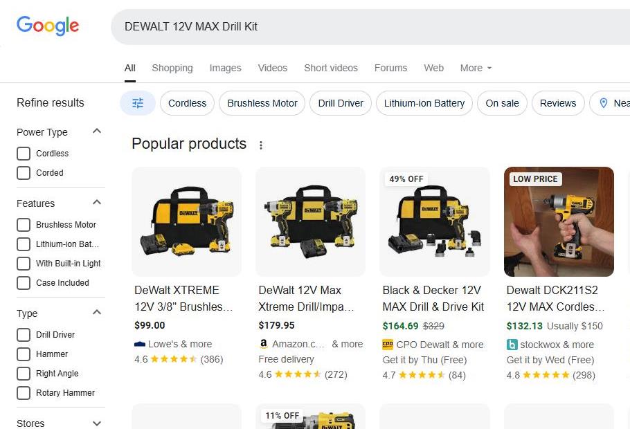DeWalt 12 Volt MAX Drill Kit Options Online