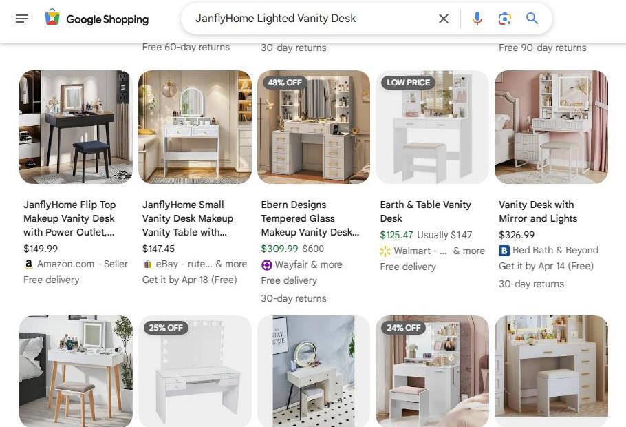 Google Shopping Results for Lighted Makeup Vanities