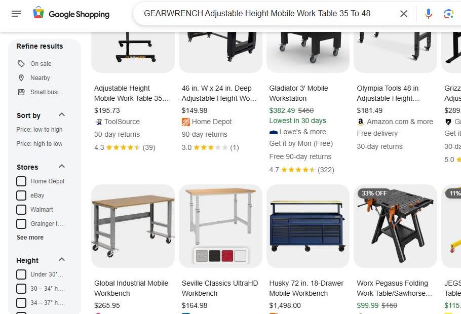 Adjustable Work Table for Tasks